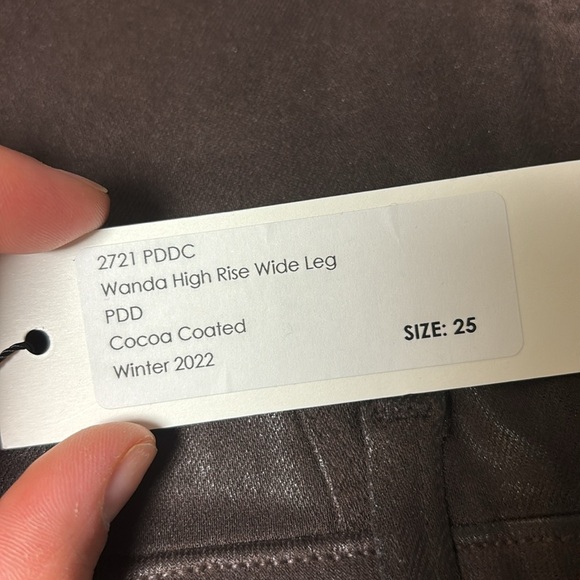 L’AGENCE | Wanda High Rise Wide Leg Cocoa Coated Jeans Size 25 NEW - Picture 5 of 8